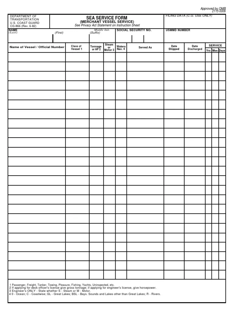 Sea Service Form PDF Freight Transport Transport