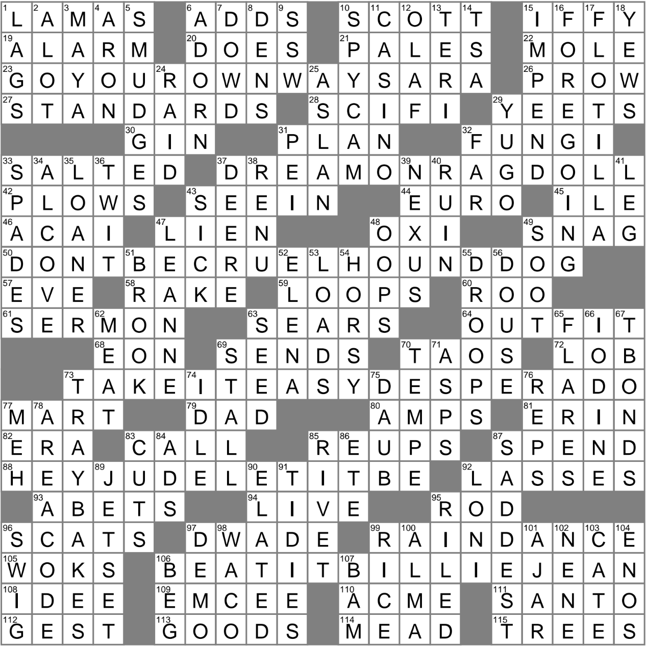 Magnum Mixed Doubles Crossword
