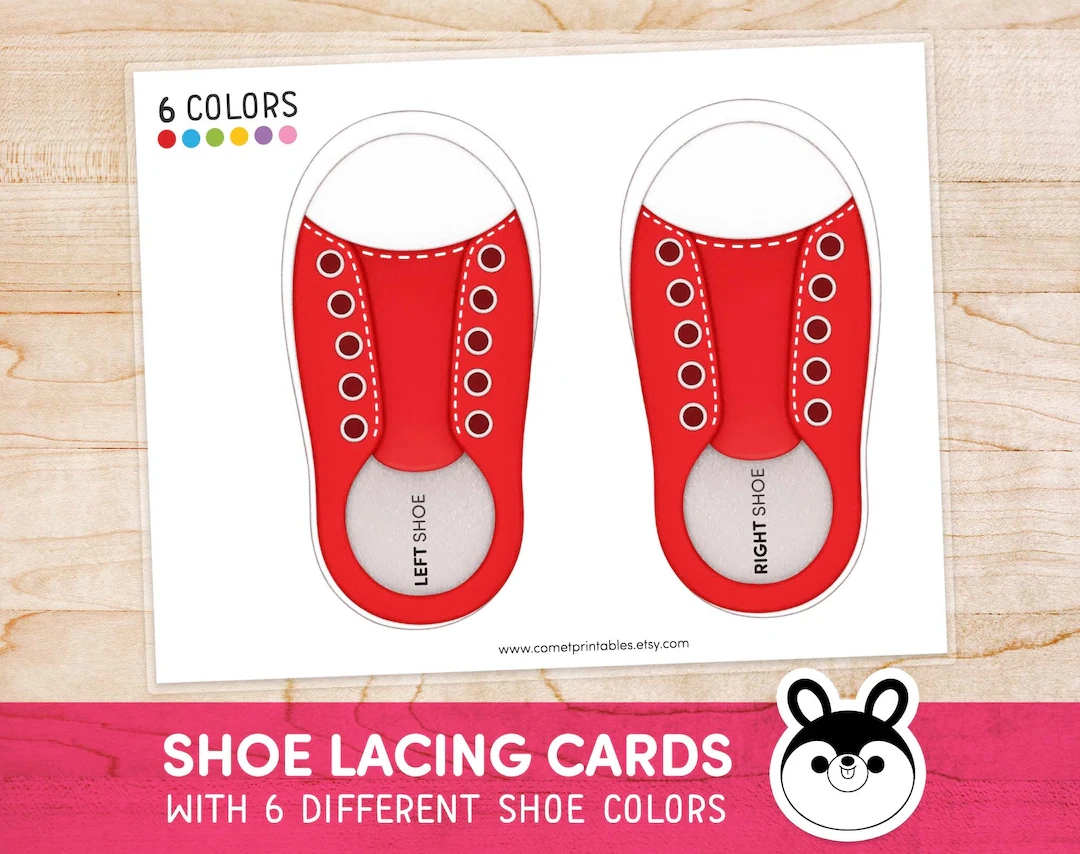 Shoe Lacing Practice Printable Shoe Tying Cards Lacing 