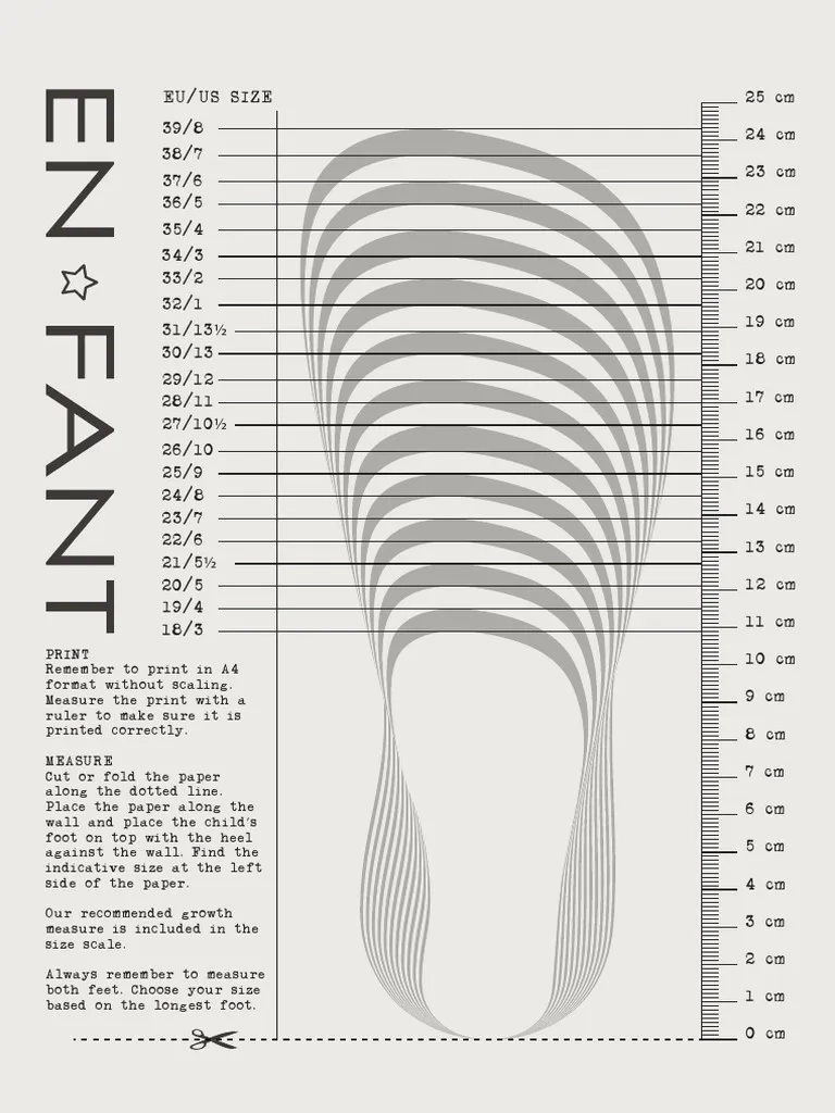 Printable Shoe Size Template