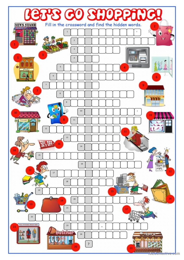 Crossword Puzzle For Esl