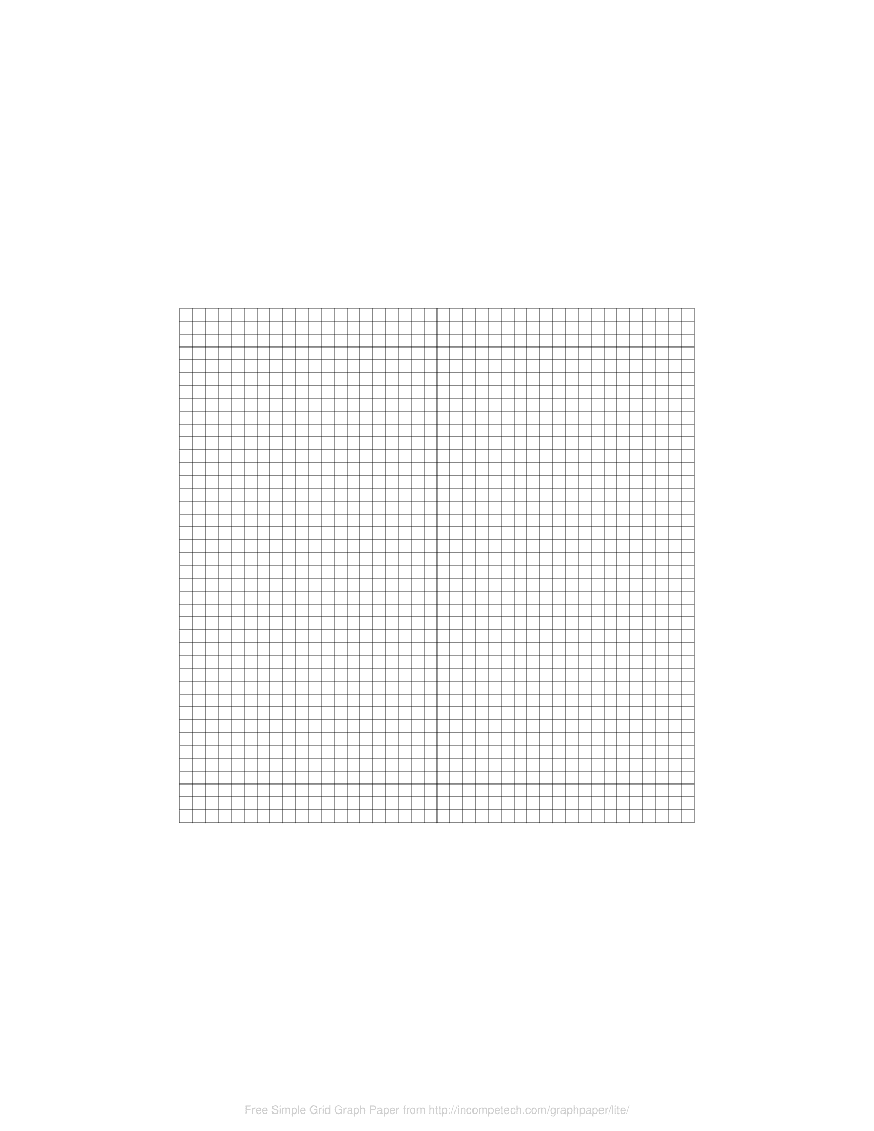 Free Printable One Inch Square Graph Paper