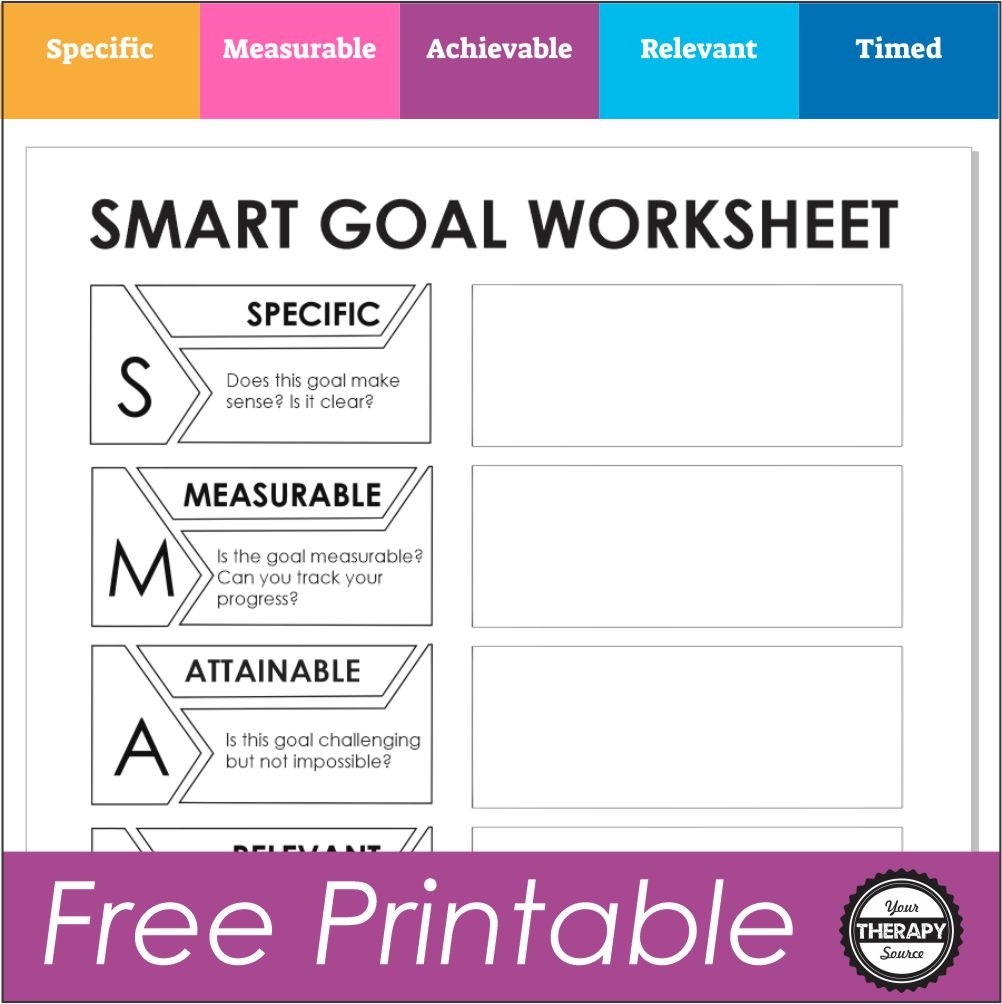 Smart Goals Worksheet Printable