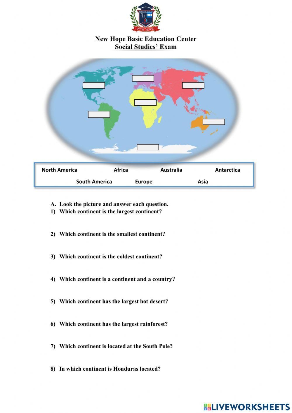 4th Grade Printable Worksheets Social Studies
