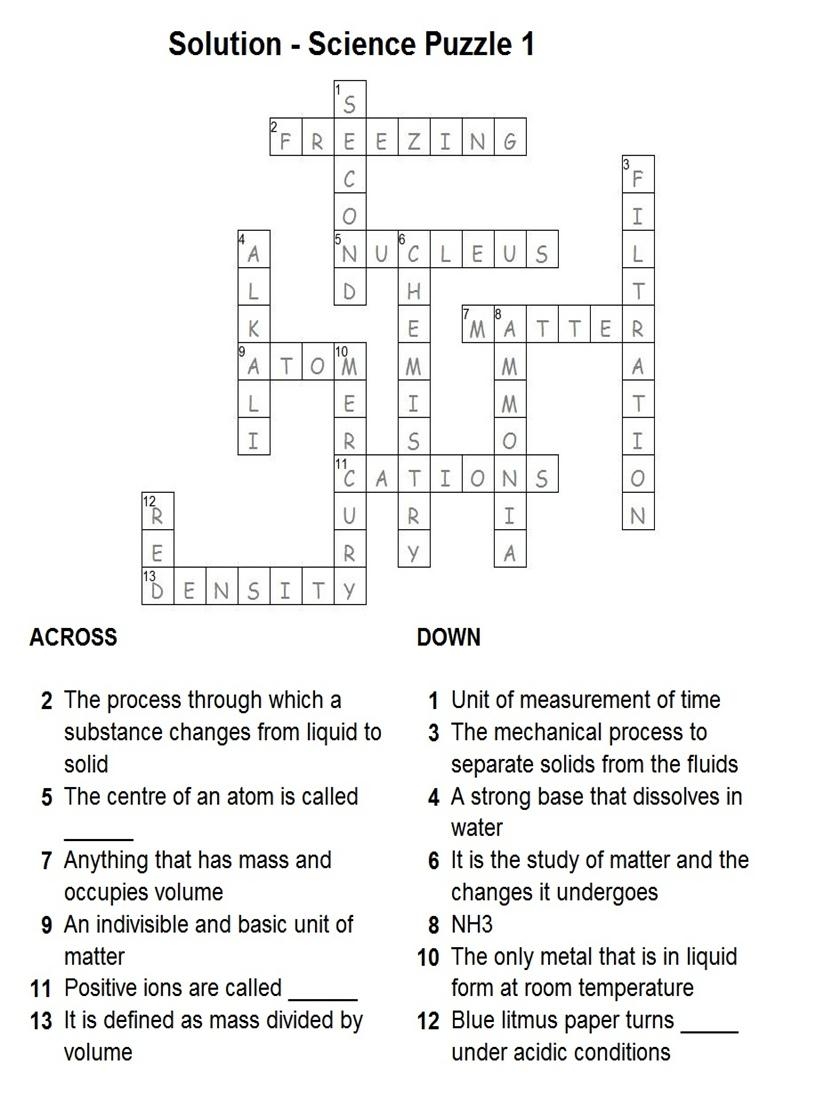 Solution Science Puzzle 1