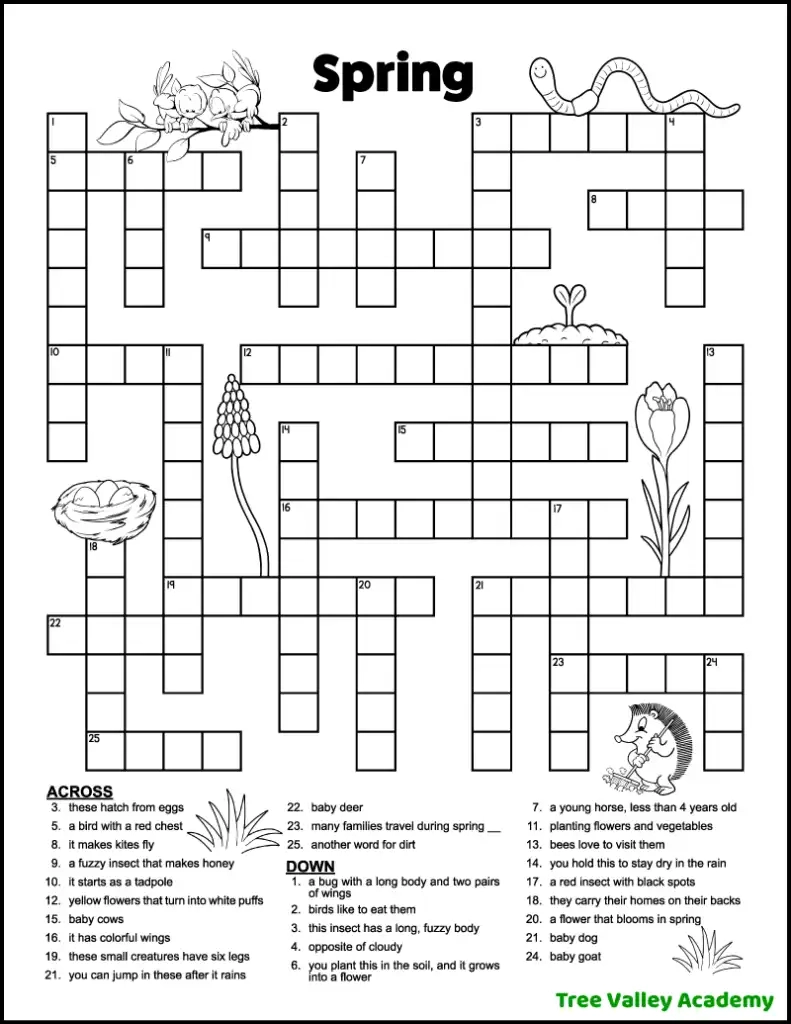 Kids Crossword Puzzles Printable Free