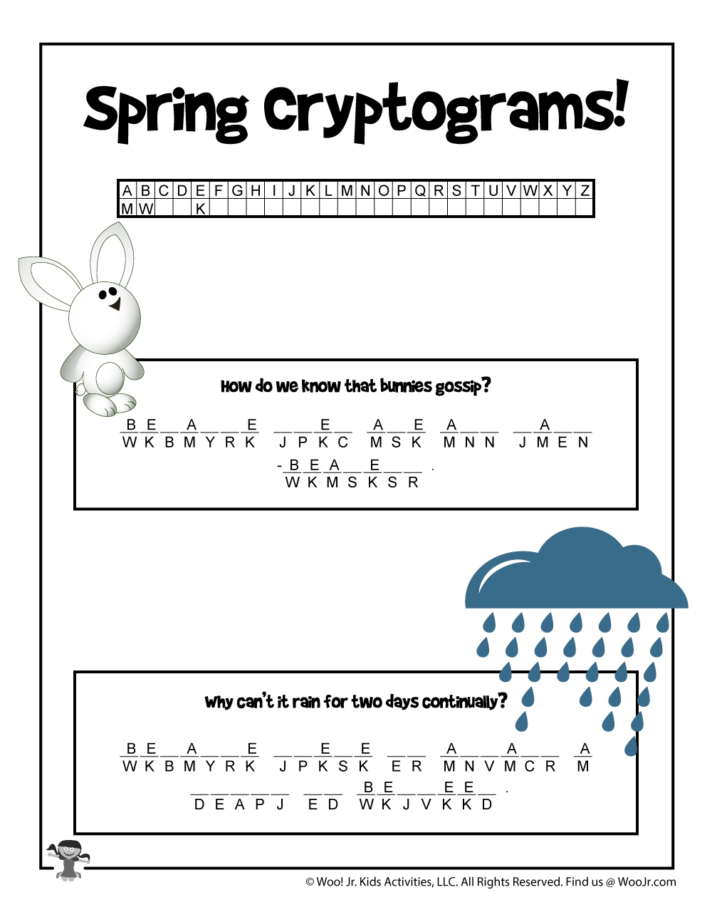 Spring Cryptogram Puzzles For Kids Woo Jr Kids Activities 