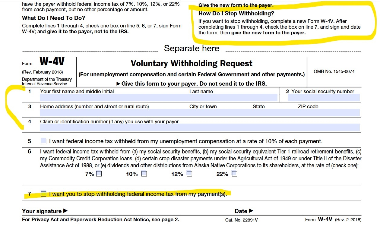 Irs Form W 4v Online