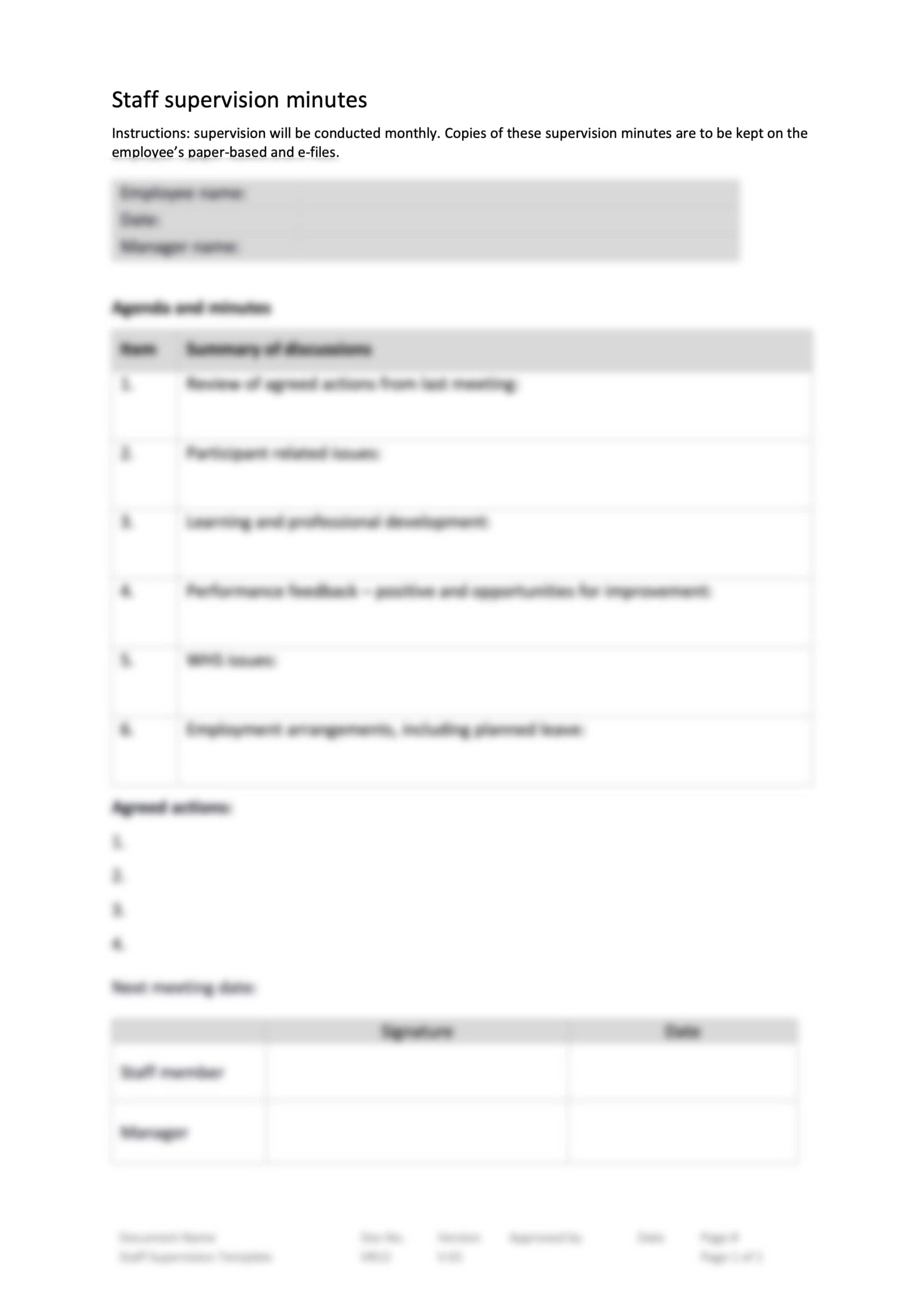 Staff Supervision Minutes Quality Matters Consulting