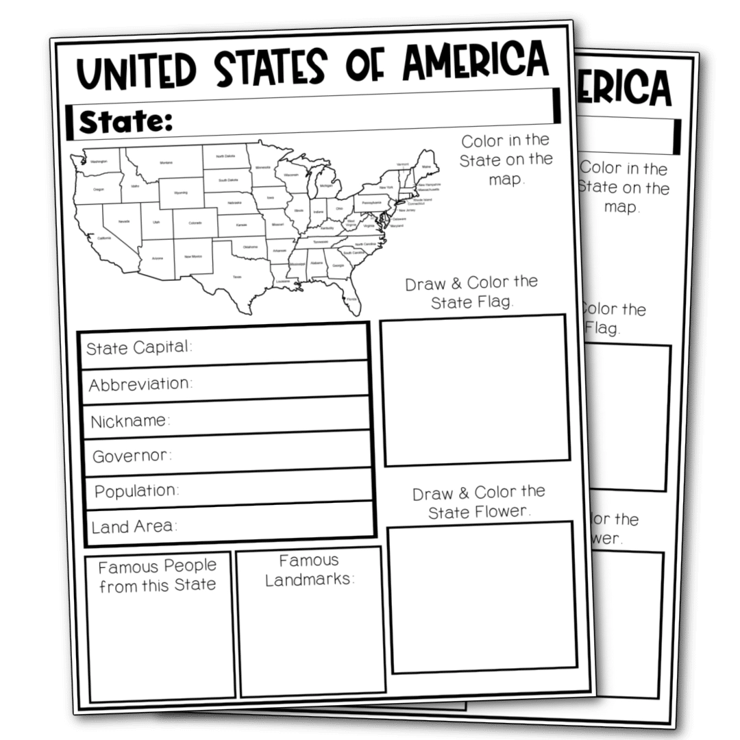 States Printable Worksheets