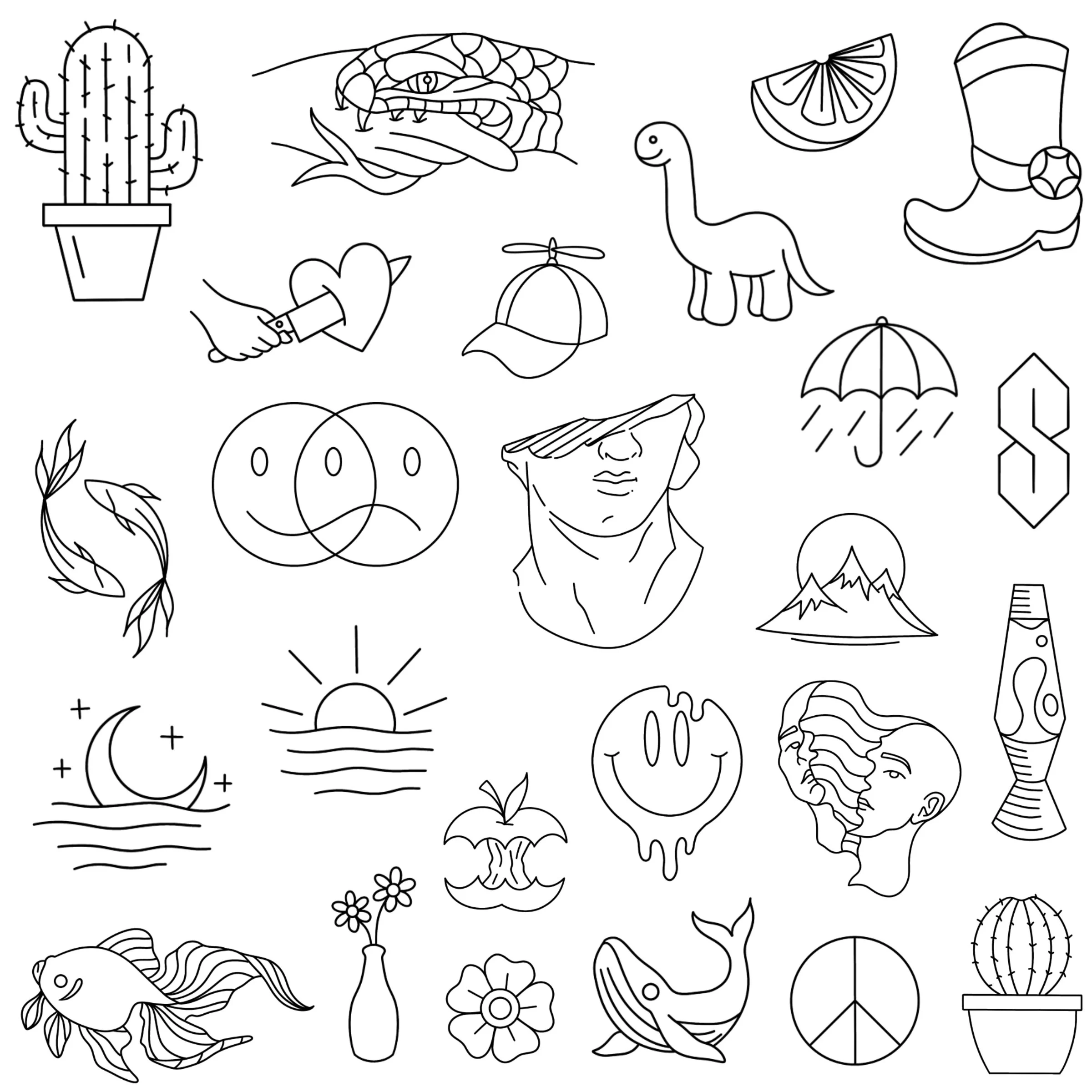 Stencils Random 1 Tattoo Designs Ready to use Easy to apply Cute 