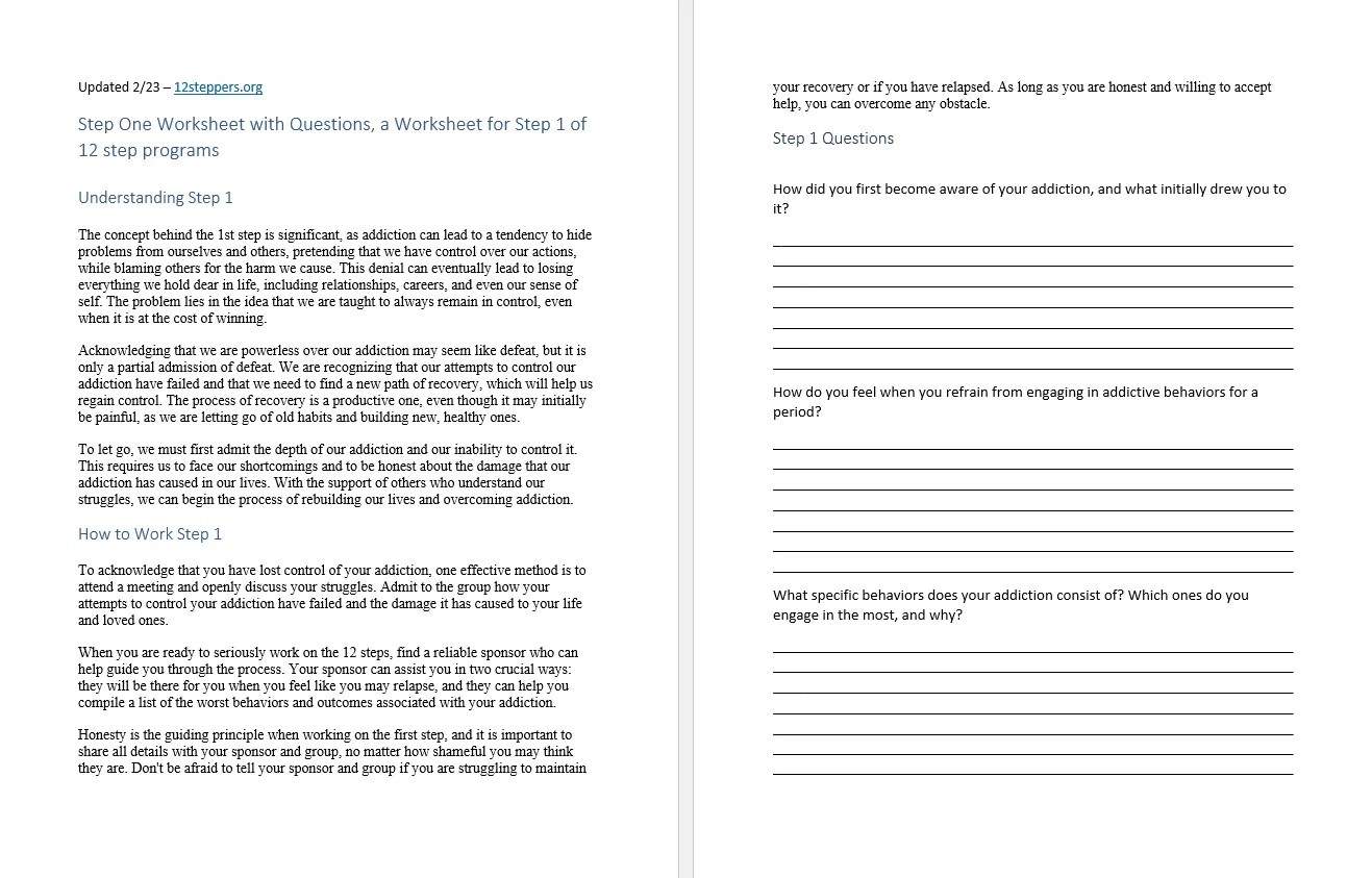Step 1 Worksheet With Questions Free PDF Download amp Print 12 