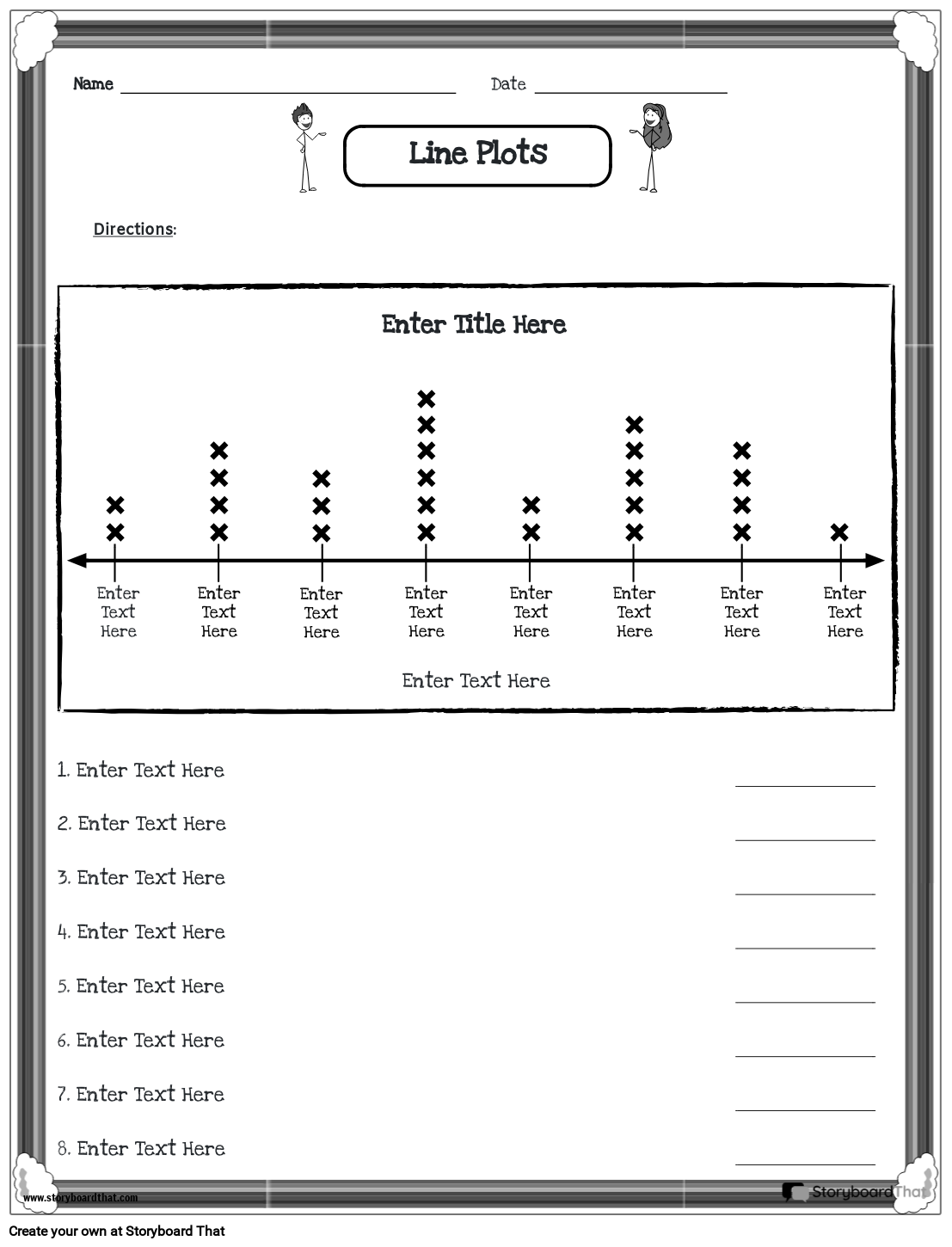 Storyboard That Free Line Plot Worksheets For Teachers