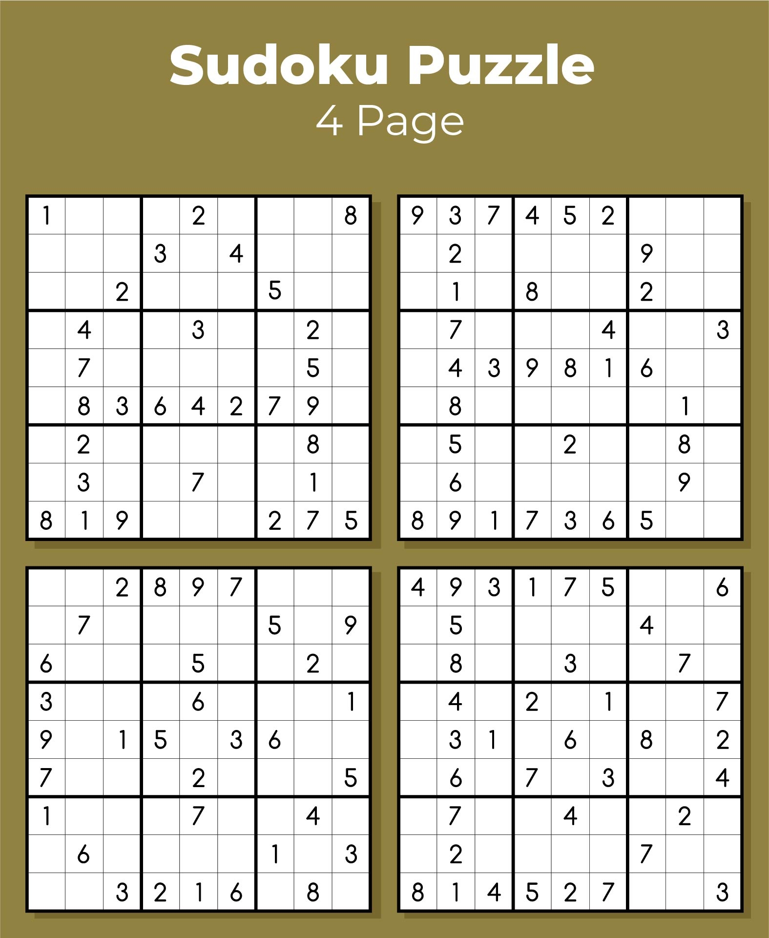 Free Printable Sudoku Puzzles 4 By 4 Medium