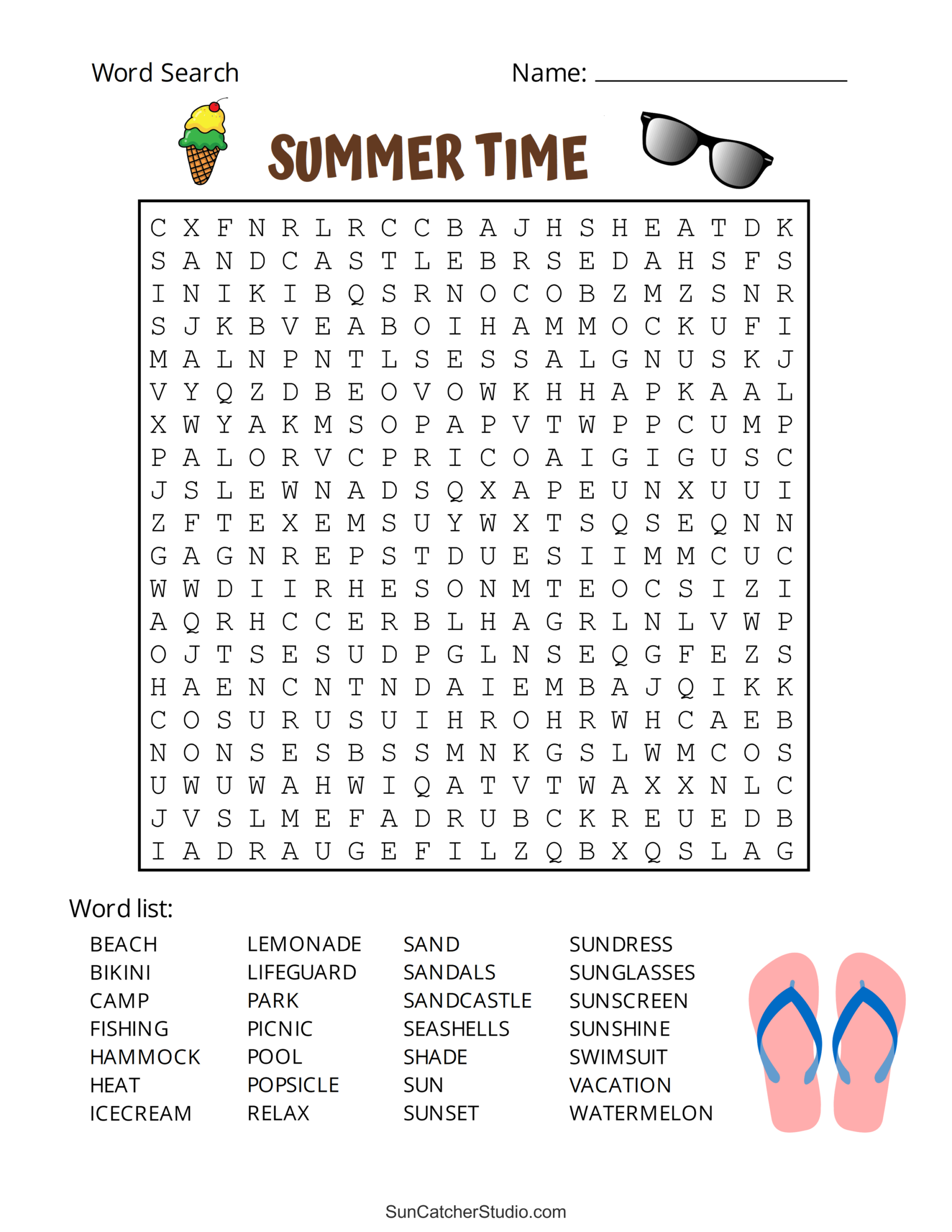 Free Printable Word Search Puzzles For August