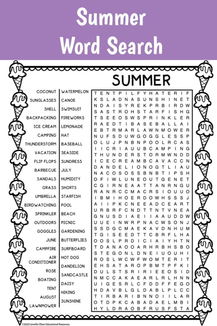 Summer Word Search