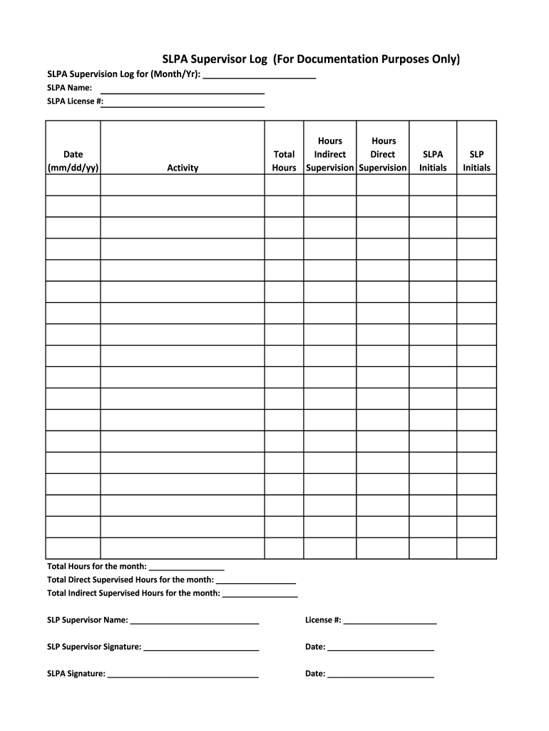 Supervision Log Template Fill Out amp Sign Online DocHub