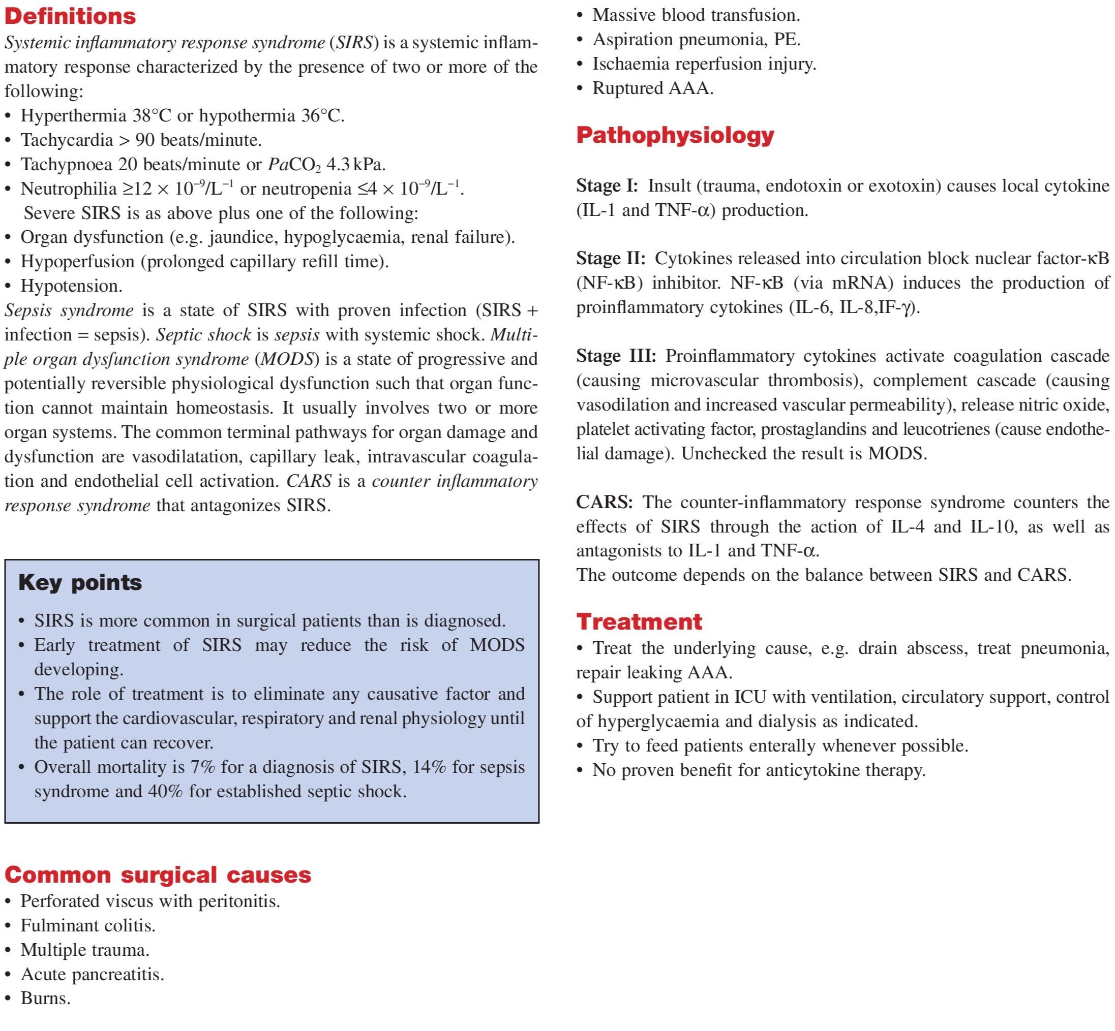 Systemic Inflammatory Response Syndrome SIRS 