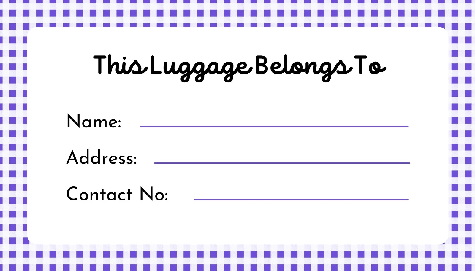 Tag Insert Blank Printable Luggage Labels 12 Useful Luggage Tag 