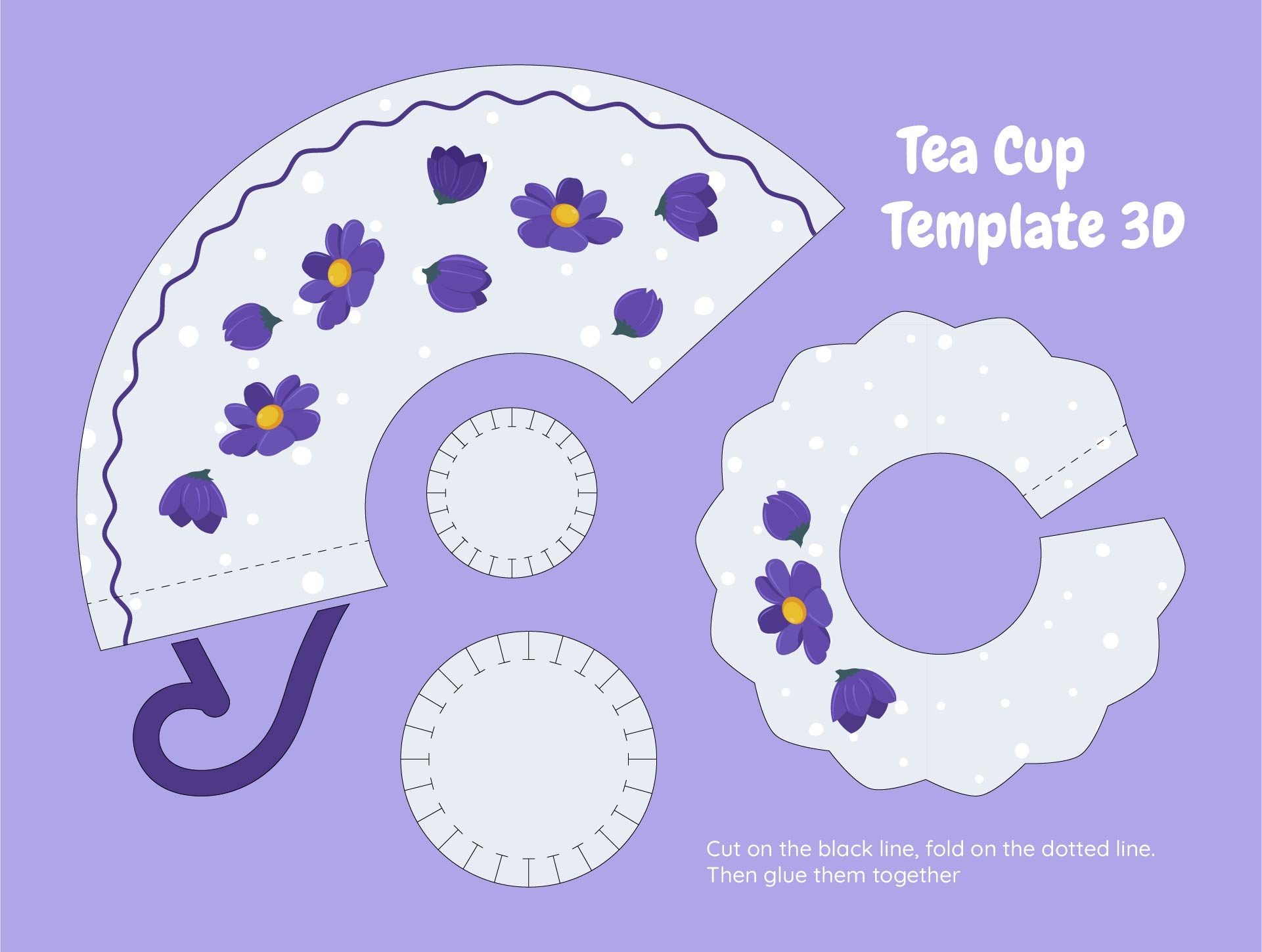 Tea Cup Template 3D 10 Free PDF Printables Printablee
