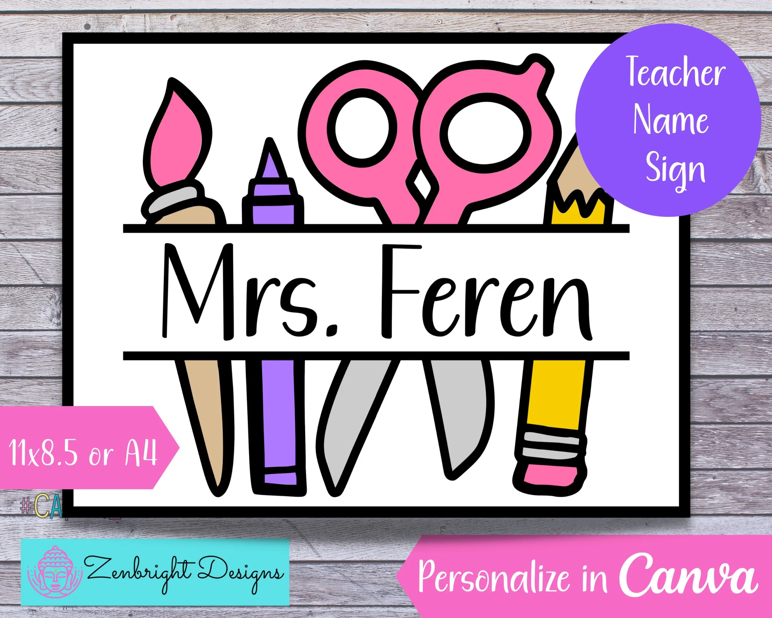 Teacher Name Sign Back To School Printable Teacher Resources 