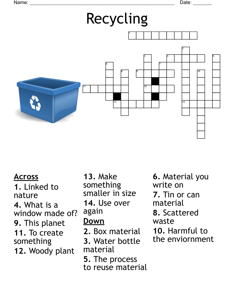 Test Your Waste IQ Crossword WordMint