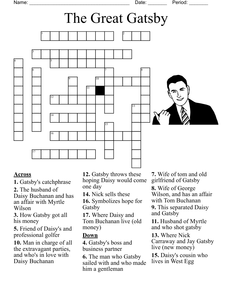 The Great Gatsby Crossword WordMint