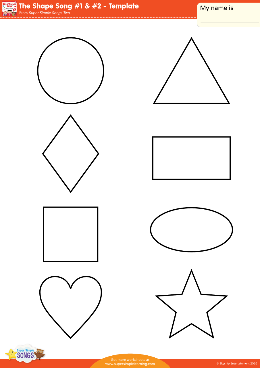 The Shape Song 1 amp 2 Template Super Simple