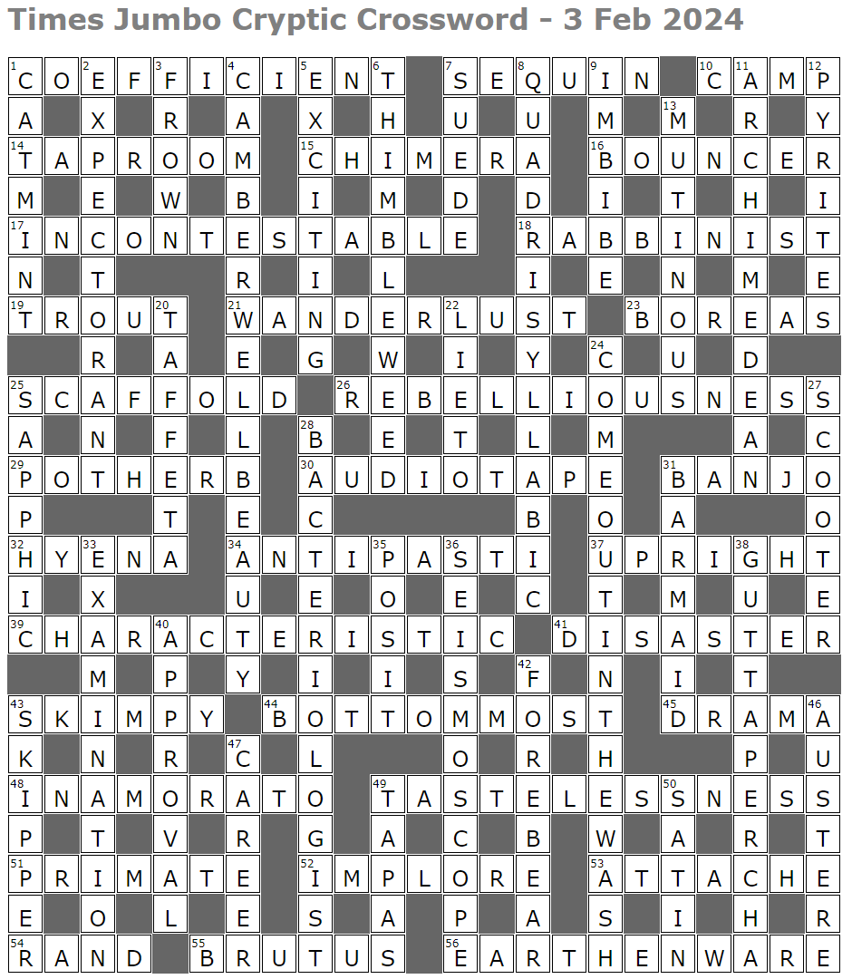 Times Jumbo Crossword Page 6 Lucian Poll s Web Ramblings