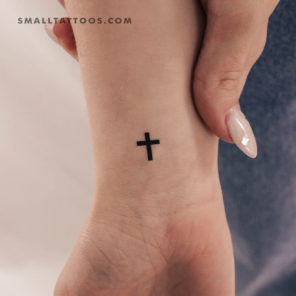 Tiny Cross Temporary Tattoo Set Of 3 Small Tattoos