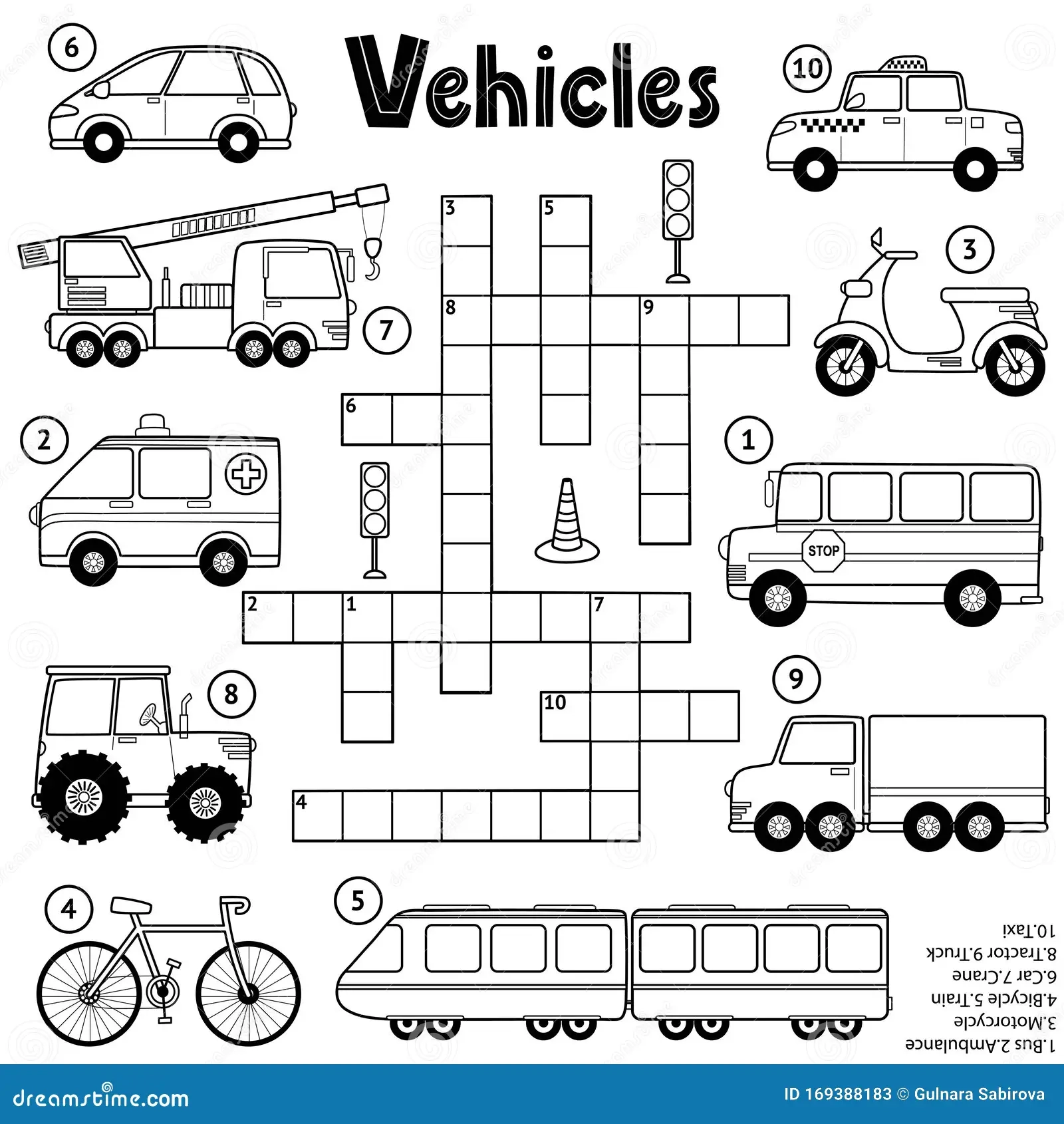 Transport Crossword Puzzle Stock Illustrations 229 Transport 