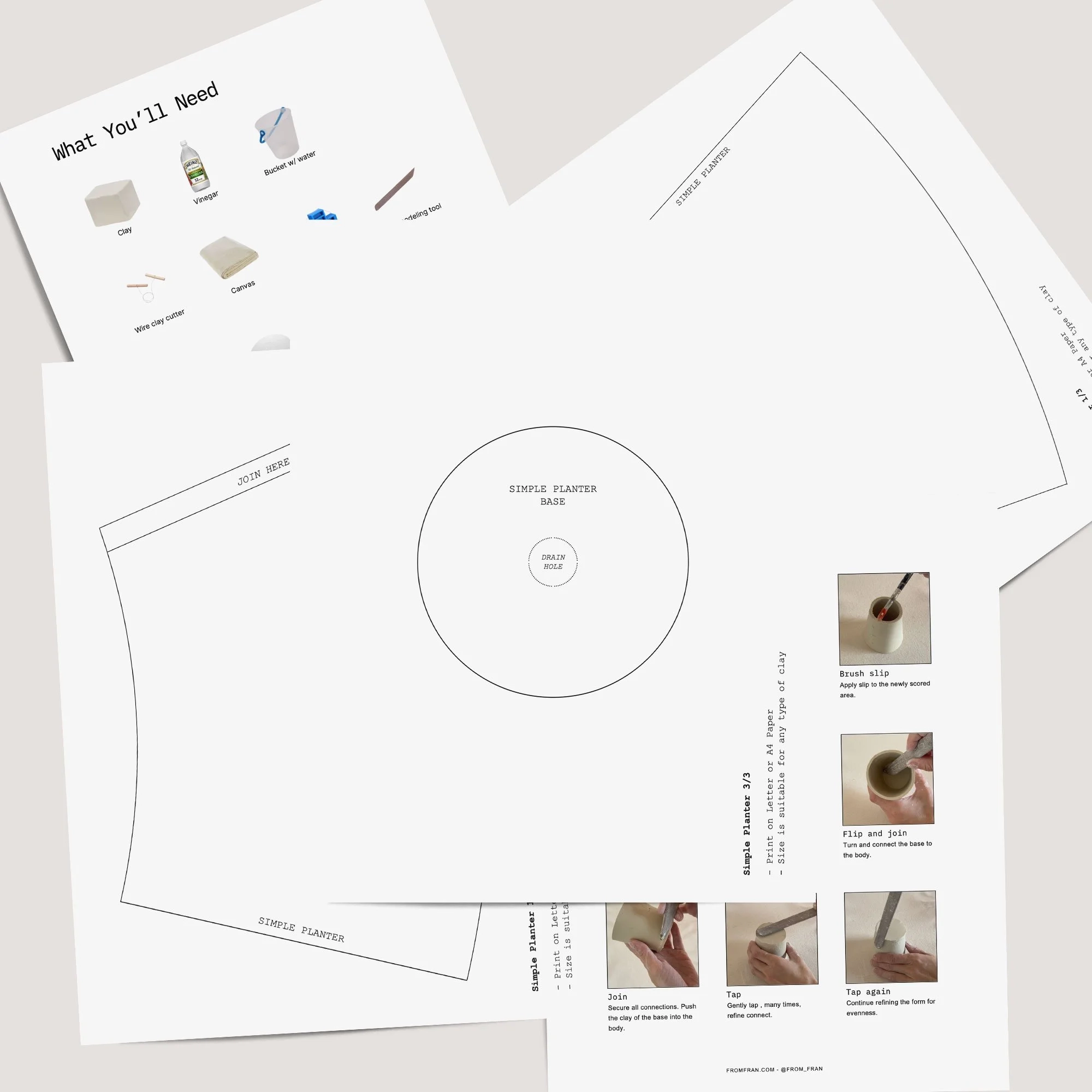 Two Free Pottery Templates A Christmas Tree Template And A Simple 