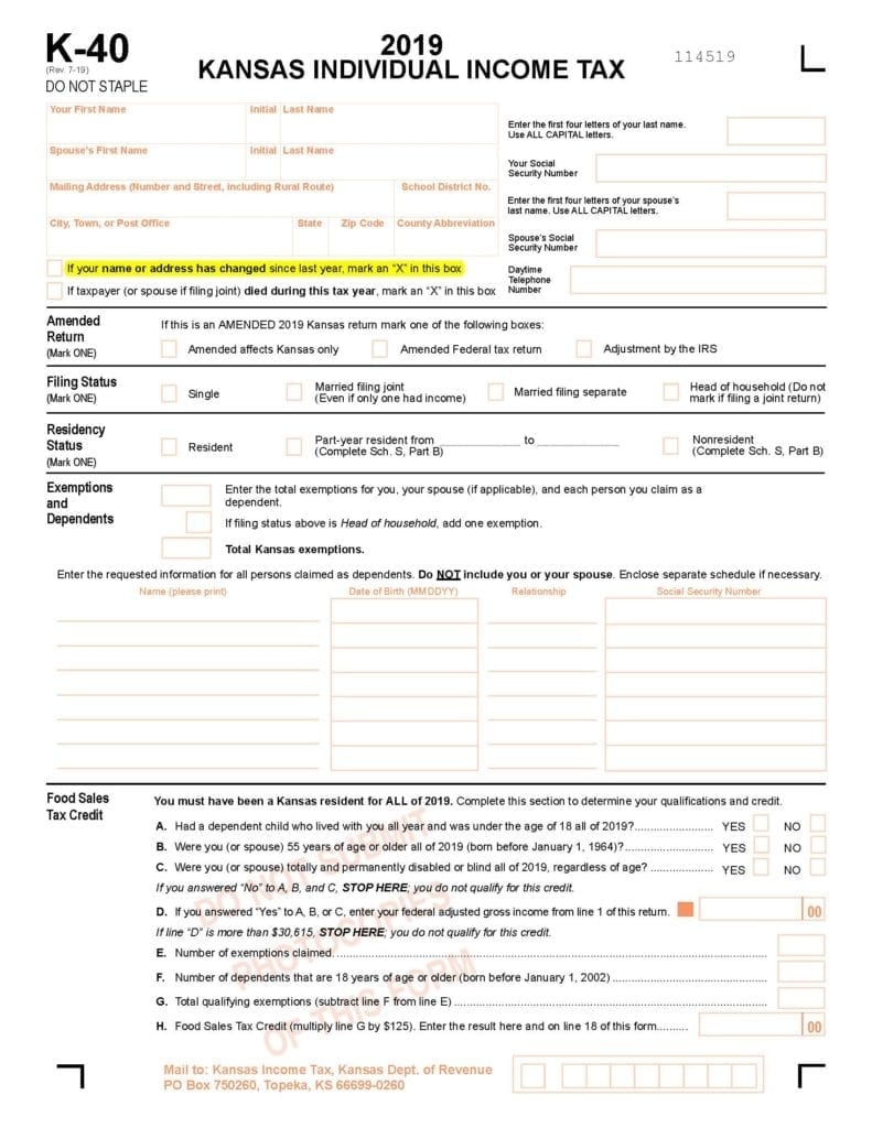 Updating Mailing Address Change Of Address Form 8822