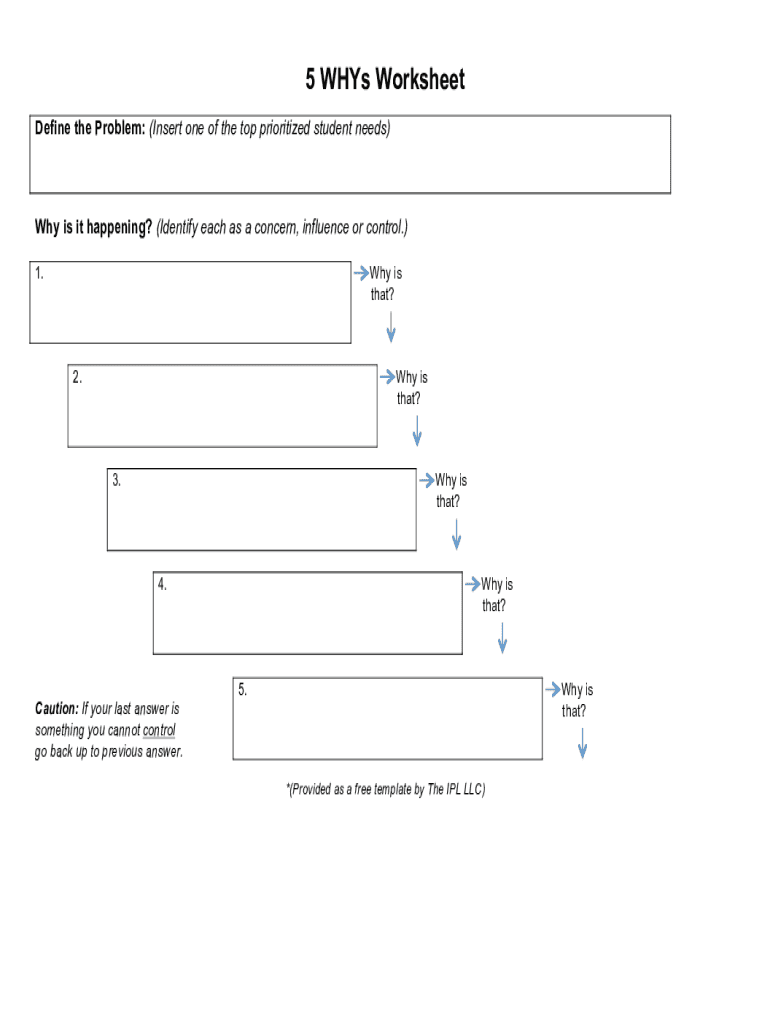 Printable 5 Whys Template