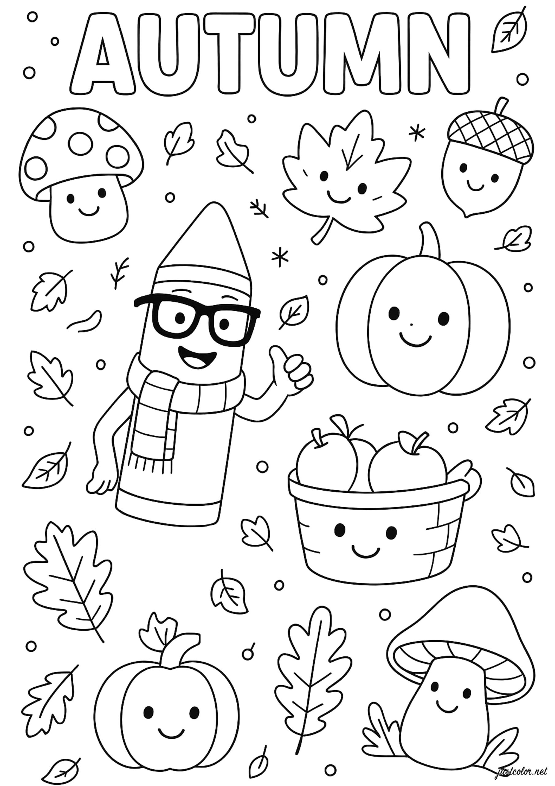 Autumn Colouring Sheets Printable