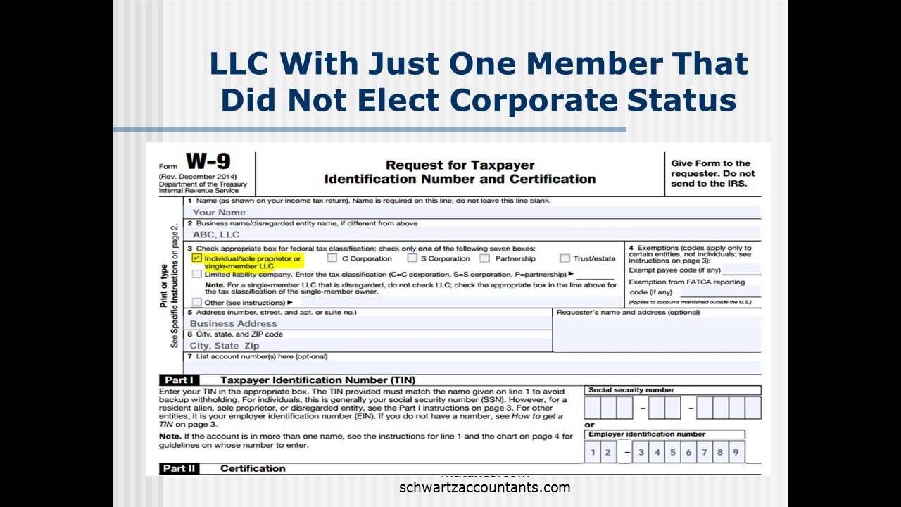 W 9 Basics How To Complete A W 9 Form For An LLC