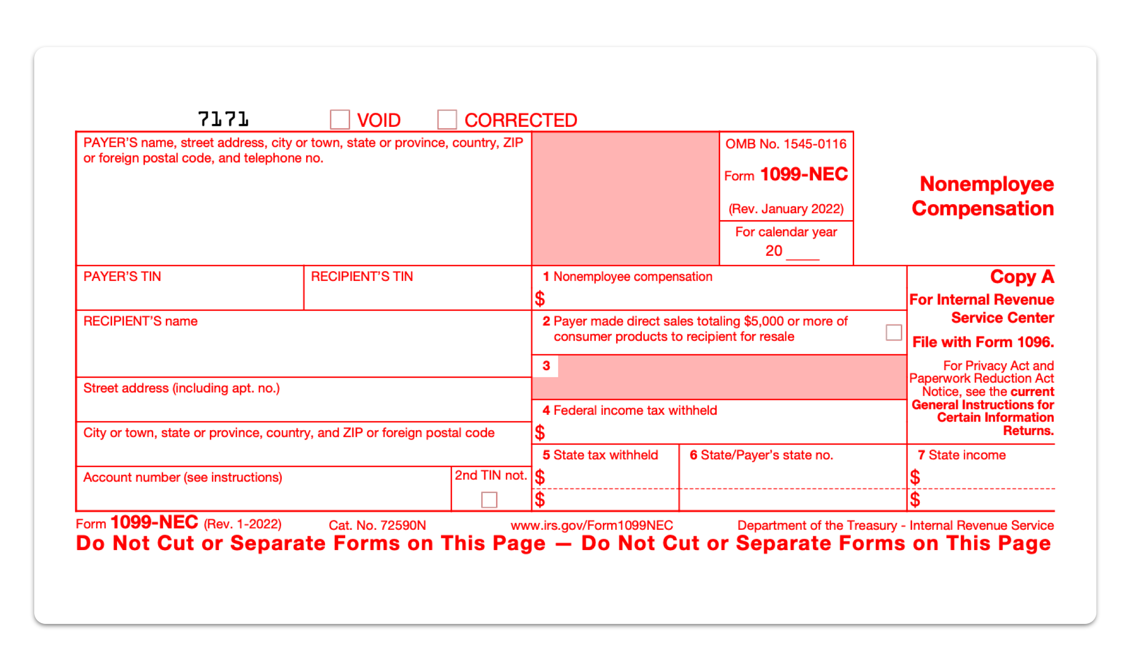 Order Irs Form 1099-Nec