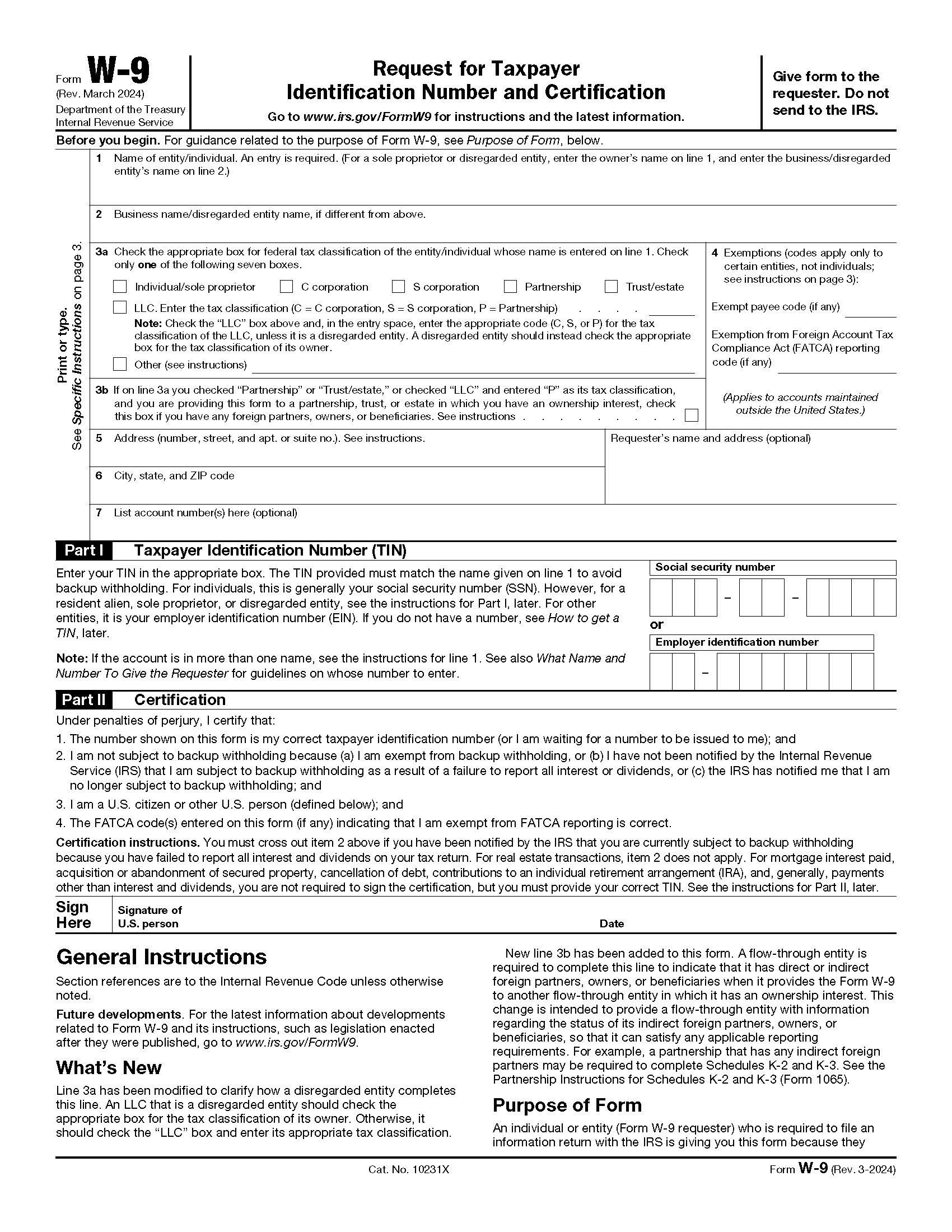 W9 Form Use